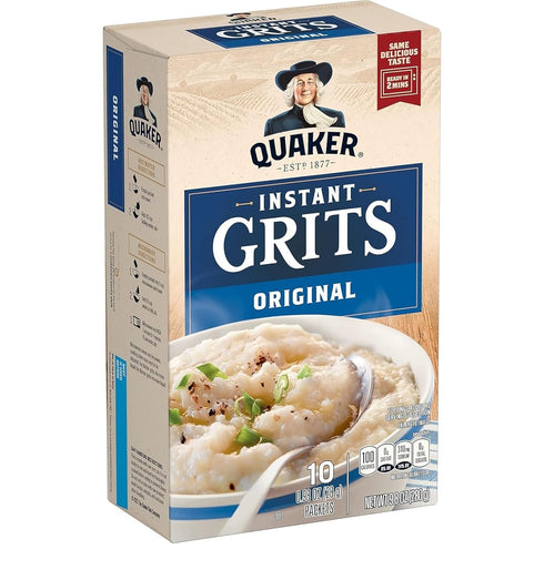 Quaker 12 Count, 12oz (Pack 6) , Instant Grits, Original, Box