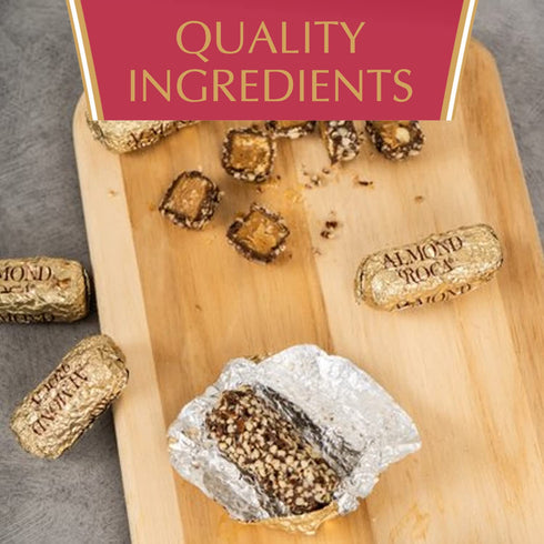 Pack 1 10oz Almond Roca of - Individually Wrapped Chocolate Candy Cannister - Original Buttercrunch Toffee with Almonds