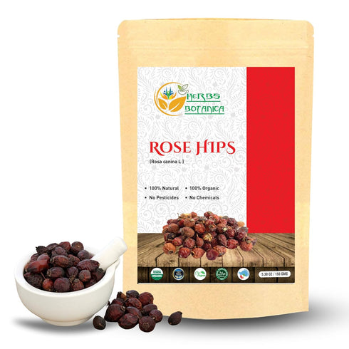 Herbs Botanica Rosehips Dried Organic Rose Hip Herbal Tea, 5.30oz Resealable Kraft Bag
