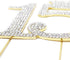 Number 15 Quinceanera Rhinestone Princess Crown Monogram Cake Topper, Sweet 15th Birthday Party (Gold)