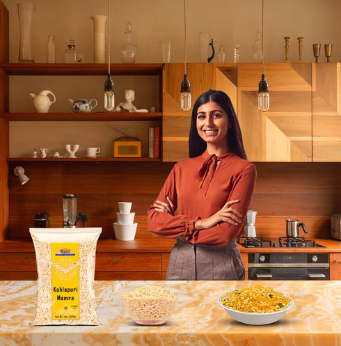 14oz (400g) Rani Kohlapuri Mumra (Puffed Rice) ~ All Natural | No Color | Gluten Friendly | Vegan | NON-GMO | No Salt