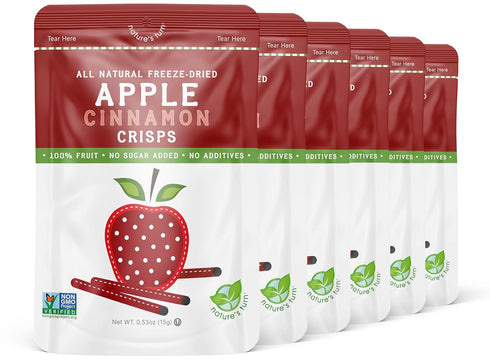 Natures Turn Freeze-Dried Apple Cinnamon Crisps Healthy, Gluten-Free, Crispy & Delicious, Plant-Based