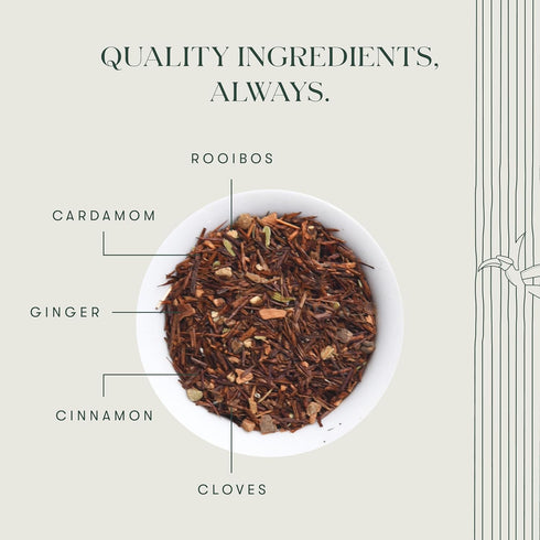 Luxmi Estates Rooibos Chai - Organic Rooibos Tea with Spices, Loose Leaf, 100g (50 Cups) | with Cinnamon, Cardamom and