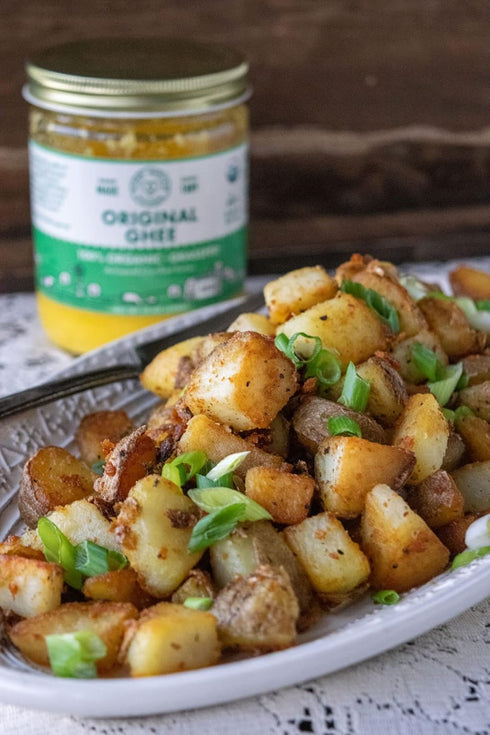 28.8 oz, (32 oz 1 Pure Indian Foods Organic Grassfed Original Ghee, Clarified Butter, Pasture Raised, Non-GMO, Gluten