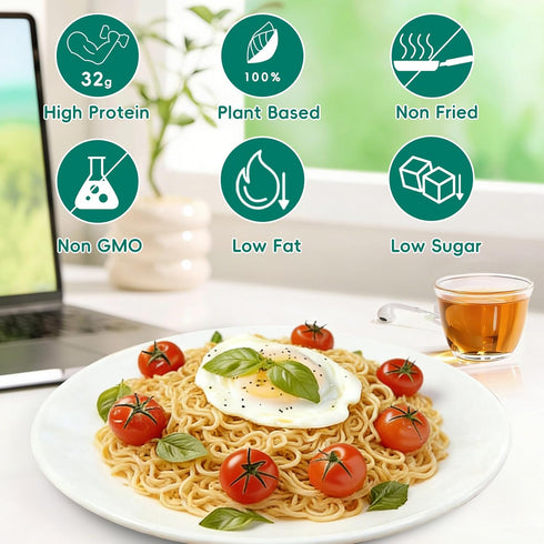 (32g) Packaged 8 Packs VOLO VERO High Protein Instant Ramen Variety Noodles Soup, Chicken, "Spicy" Beef, Pork Tonkotsu