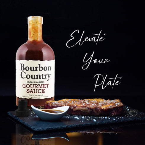 BOURBON COUNTRY GOURMET SAUCE (14.3 oz) - Marinade, Stir, Fry & Cook, Nappe Consistency for Fish & Steak