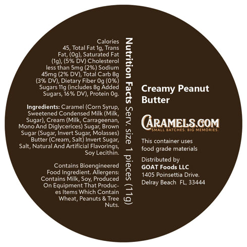 Pack Caramels.com | Chocolate Caramels Brownie and Creamy Peanut Butter | Soft Caramel | Duo | Individually Wrapped |