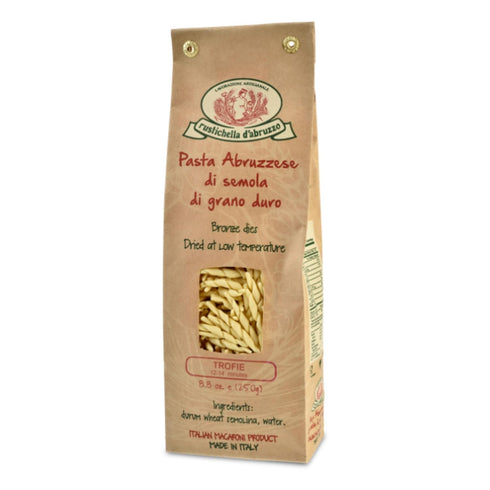 Rustichella d'Abruzzo Trofie Pasta, 250g Bag, Authentic Italian Durum Wheat Semolina, Traditional Ligurian Shape