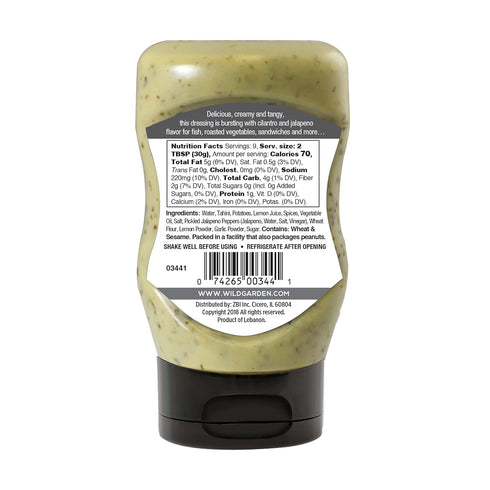 9.9 Oz Wild Garden Easy Squeeze, Green Herb Tahini, Great on Fish, Veggies, Sandwiches, and Mores!