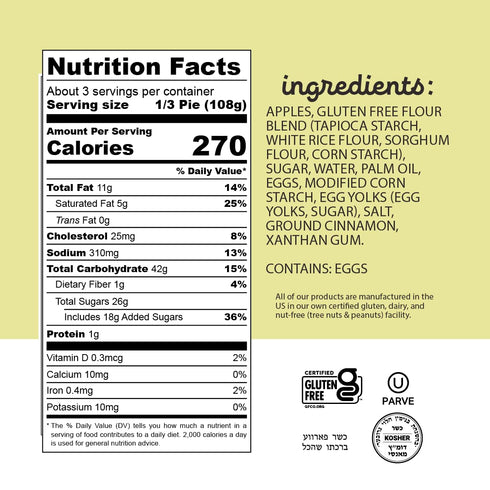 (1 Pack 1 11.5 Katz Gluten Free Personal Size Apple Pie | Dairy Free, Nut Free, Soy Free, Gluten Free | Kosher of Pie