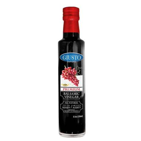 Giusto Sapore Dark Balsamic Vinegar - Premium Italian Gourmet Gluten Free Brand-