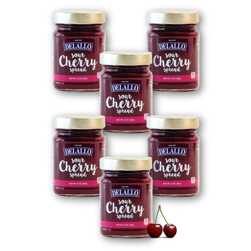 DeLallo Sour Cherry Jam Spread, Gourmet Jelly for Charcuterie Boards, Made in