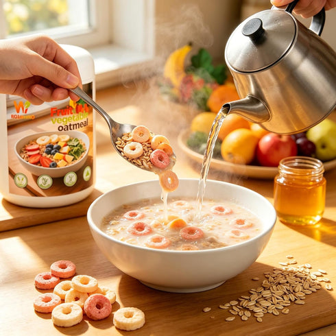 WGENGWU Instant Oatmeal Fruit,Breakfast Cereal with Oat Flour, Nutritious Instant Breakfast Oatmeal