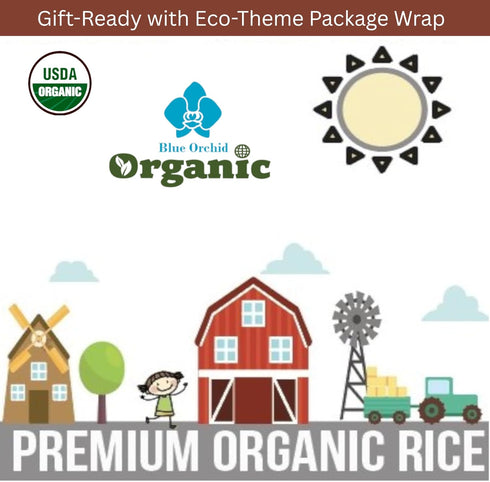 Set 4 2 LB Set Certified Organic Thai Jasmine Rice Gift - Medley Rice Kinds - Brown, Red, Purple Riceberry, Mixed Rice
