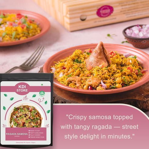 Store 95g KDI Ragada Samosa, Ready to Eat Indian Street Food, Freeze Dried, Fully Cooked, USDA Organic