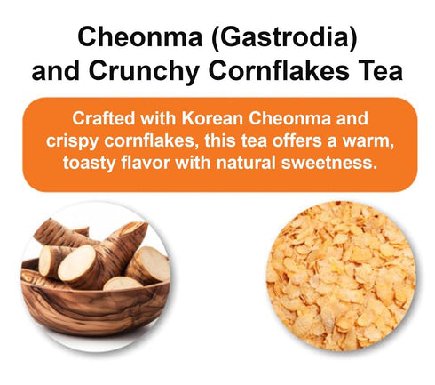 Tea_15 (20g 10.58 oz SONGWON Cheonma (Gastrodia) and Crunchy Cornflakes Tea Korean Gastrodia Root Blend, Satisfying