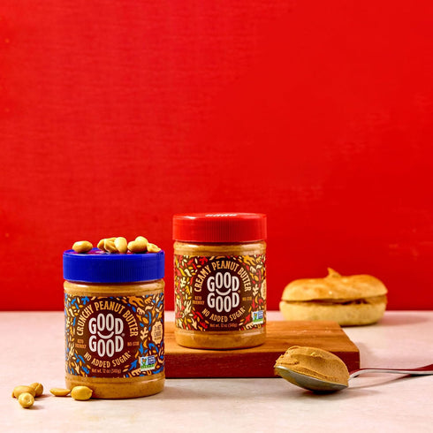 12 oz 340g (Pack 1) GOOD GOOD Crunchy Peanut Butter Keto Friendly - Low Carb & No Added Sugars - Vegan - No