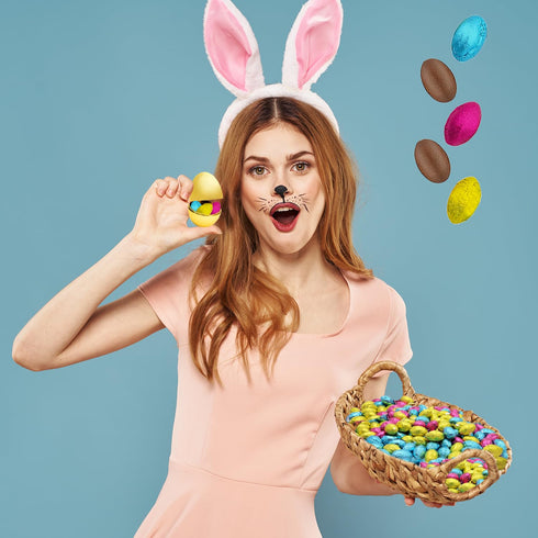 2 The Dreidel Company Easter Chocolate Eggs Pounds, Multicolored Foil Wrapped Milk Chocolate, Kosher Certified Dairy