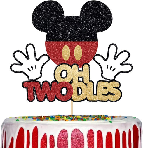 Oh Twodles Mouse Cake Topper | 2nd Birthday Party Supplies and Decorations