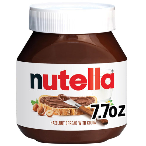 Nutella Hazelnut Spread with Cocoa, 7.7 Oz Jar for Breakfast