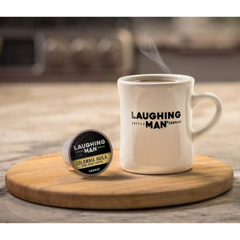 LAUGHING MAN 60 Count (6 Packs 10) Colombia Huila Keurig Single-Serve K-Cup Pods, Dark Roast Coffee