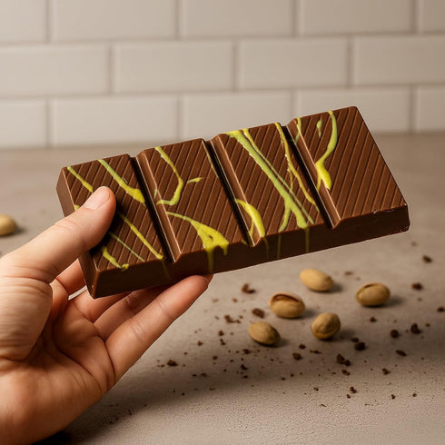 (7 UniqBite Dubai Chocolate Bar Pistachio, Crunchy Loaded Viral Knafeh Chocolate Bar with Pistachio Cream and Kataifi
