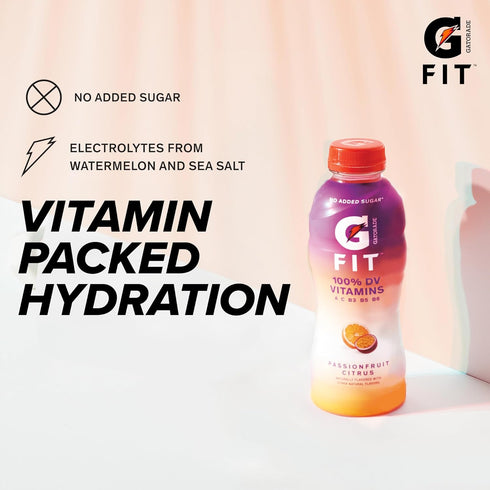 16.9.oz (12 Pack) Gatorade Fit Electrolyte Beverage, Healthy Real Hydration, Watermelon Strawberry, Bottles