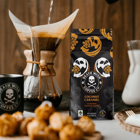 (27 Death Wish Coffee, Coconut Caramel Ground Coffee Ounces)