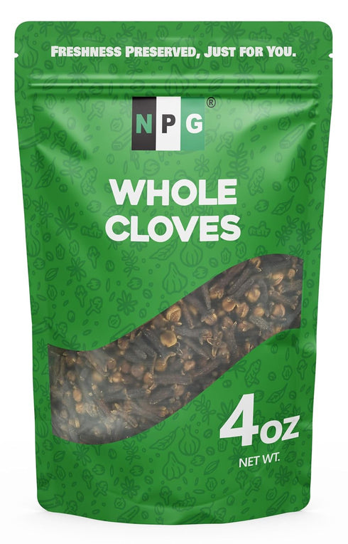 NPG Premium Whole Cloves Buds 4 Ounces - Strong Aroma and Flavor for Tea, Baking, and Potpourri
