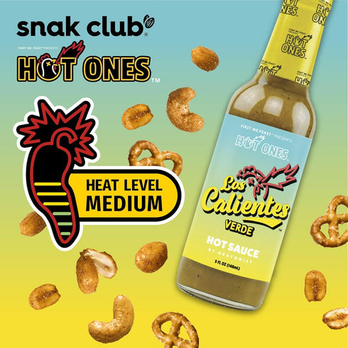 10 oz Snak Club x Hot Ones Snack Mix, Smoky Sweet, Spicy Snacks with Peanuts, Pretzels, Sesame Sticks, Toasted Corn