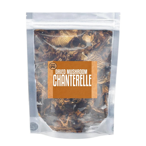 (8 oz) Essential Spice Dried Chanterelle Mushrooms Whole, Golden & Earthy Flavor Gourmet Quality for Sauces, Risottos