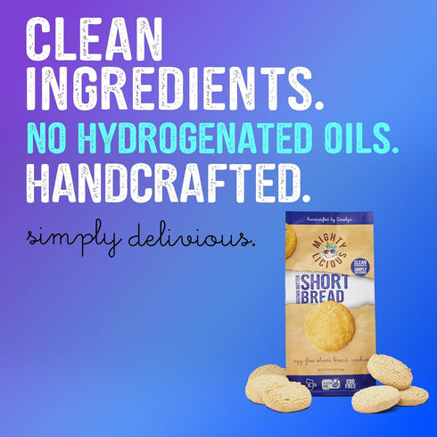 (1-Pack) MIGHTYLICIOUS Brown Butter Shortbread Cookies, Gluten-Free Cookies, Egg-Free Snack, Allergen-Friendly, Kosher