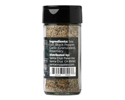 Santa Cruz Paleo Seasoning (Blend #1), Gluten Free, Keto, Sugar Free, Garlic, Sea Salt, Rosemary, Black Pepper Spice