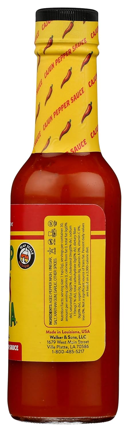 Slap Ya Mama Louisiana Style Hot Sauce, Cajun Pepper Flavor, 5 Ounce Bottle, 1 Pack