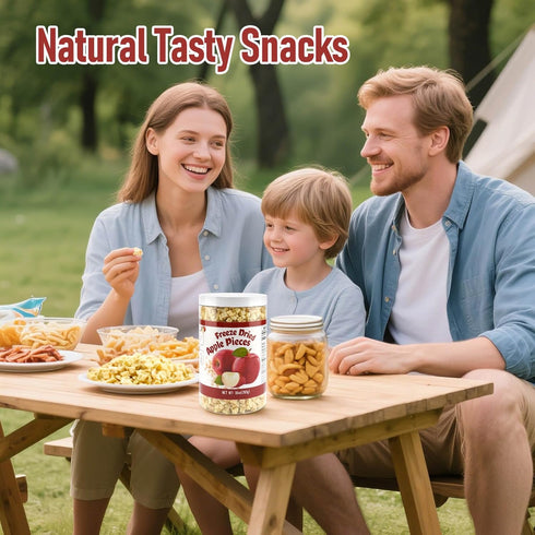 Egcina 10oz Freeze Dried Diced Apples Pieces- Crispy Apple Slices, No Sugar Added Dried Apple Chips, Delicious Fruit