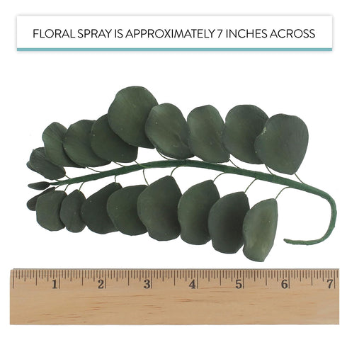 5 Count Global Sugar Art Green Eucalyptus Branch Sugar Cake Flowers, by Chef Alan Tetreault