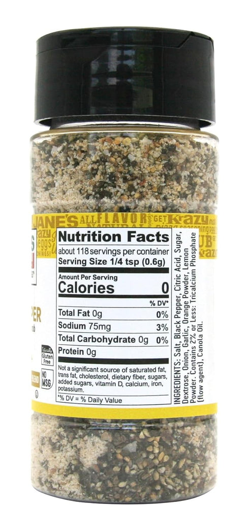 Jane's Krazy Lemon Pepper Marinade & Seasoning, 2.5 oz