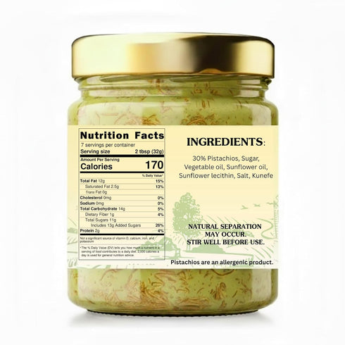 7 oz (200g), (Pack 2), Eastern Feast - Pistachio Cream with Kataifi, of Antep Pistachios with Crispy Kataifi Dough