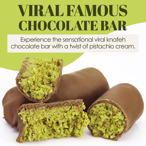 3-Pack (1 oz Ceres Gourmet Dubai Pistachio Chocolate Knafeh Bar Each) | Crunchy Kunafa & Creamy Pistachio Chocolate