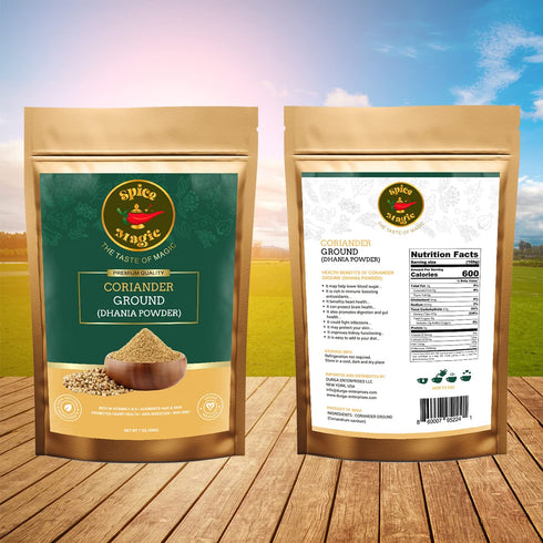 Spice Magic Ground Spices - 100% Pure, Aromatic & Natural, Gluten-Free, Non-GMO, Indian Origin (7oz, Coriander Powder)