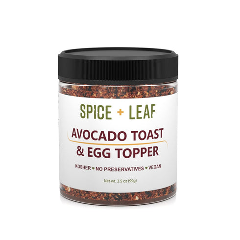 Premium Avocado & Egg Toast Topper by SPICE + LEAF - Vegan Kosher Spice Blend for Avocado, Eggs, Salad, Fish