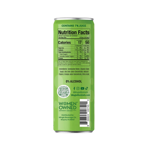 12 (12 -pack 12 oz Mingle Mocktails Non Alcoholic Cocktails | Mingle Key Lime Margarita cans of fl cans)