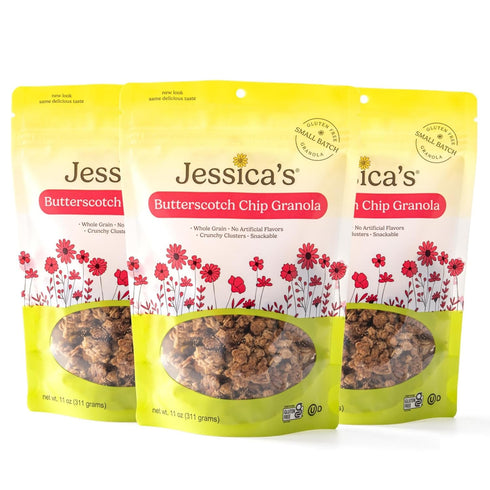 Jessicas Butterscotch Chip Granola - Handmade, Gluten-Free, Whole Grain, 11oz (3 Pack)