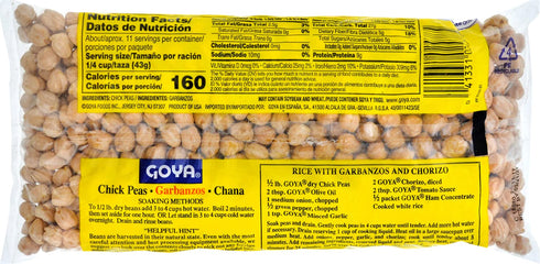 16 (Pack 24) Goya Foods Chick Peas, Garbanzo Beans, Dry, Ounce