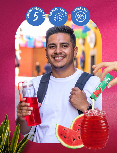 40 Packets, 5 Packet Klass Aguas Frescas, Powdered Drink Mix, Singles Zero Sugar & Caffeine-Free Powder Water Drink