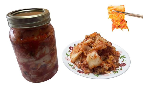 Traditional Korean Kimchi, 1 lb, Authentic Fermented Pickled Cabbage Sliced Spicy Napa