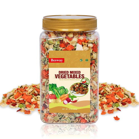 Besway Dehydrated Vegetables 16 oz, Potatoes, Carrots, Onion Flakes, Cabbage, Celery, Bell