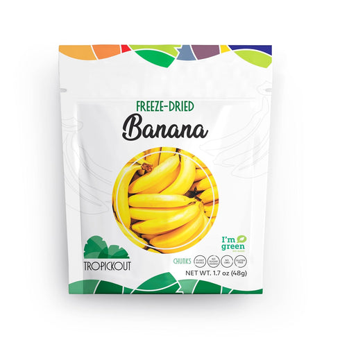 100% (1.7oz 48g) Tropickout Freeze Dried Banana Fruit Snack Brazilian Fruit, No Added Sugar, No Additives, Gluten-Free