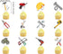 25 Pcs Tools Cake Topper, Cupcake Toppers for Tools Party Decorations, Tool Birthday Party Supplies