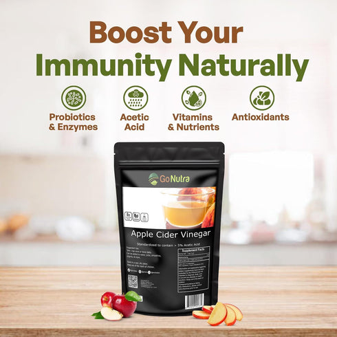8oz. 5% Go Nutra Apple Cider Vinegar Powder Organic Natural ACV Acetic Acid Apple Cider Powder for Cooking, Skincare